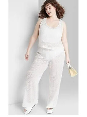 3/$15 Wild Fable High Rise Crochet Knit Flare Pants Plus Size